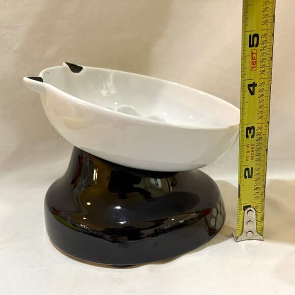 YHY Fine Porcelain Slow Feeder Elevated Tilting Cat Bowl Non-Slip Base - Picture 3 of 9